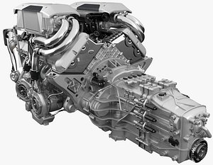 3D bugatti chiron engine model