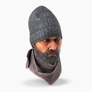 Homeless Man Head 3D model