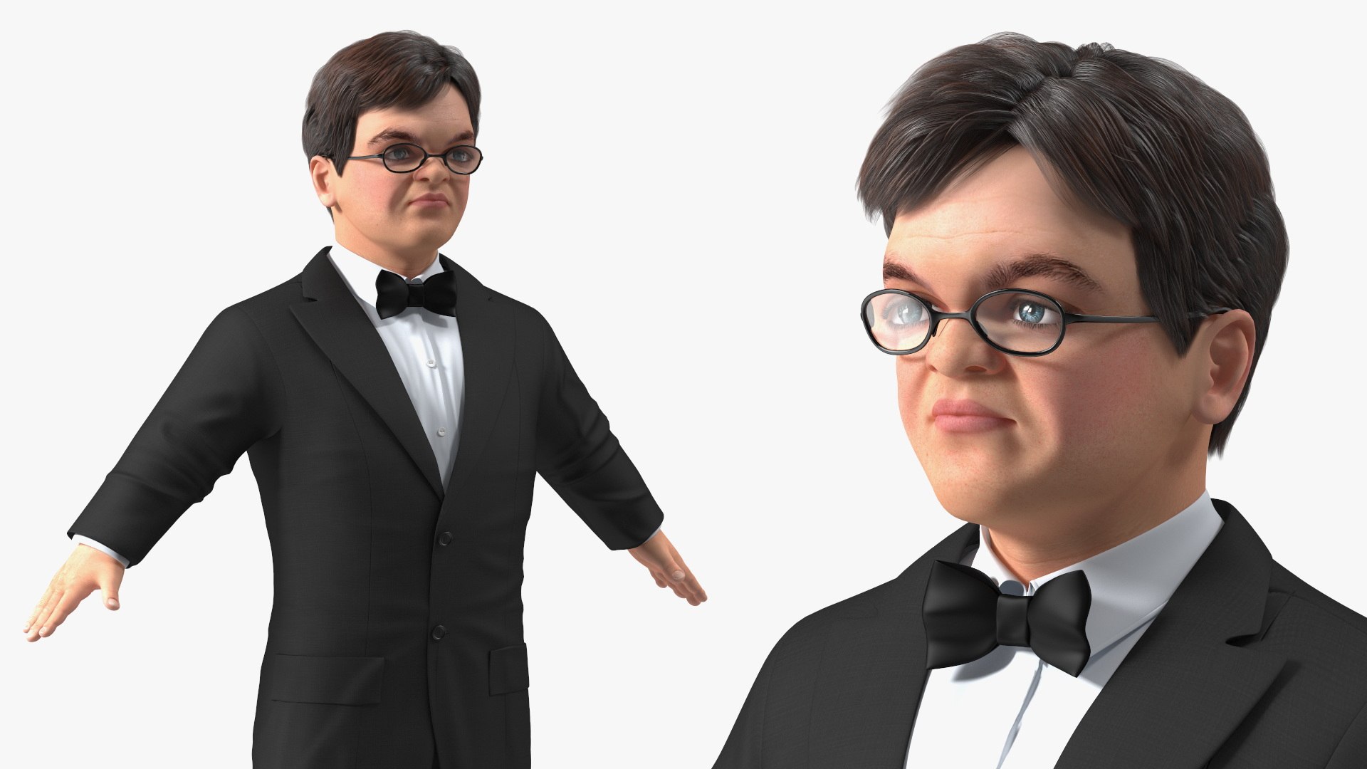 Dwarf Man Wearing Business Suit A-pose 3D Model - TurboSquid 2217228