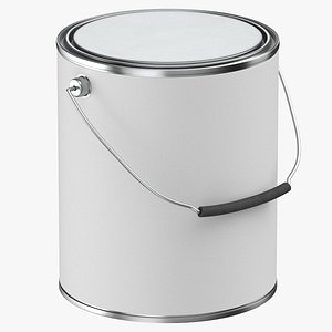 3D model Paint Can Size 04 White Clean and Generic Label