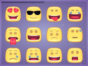 3D Smileys Pack model