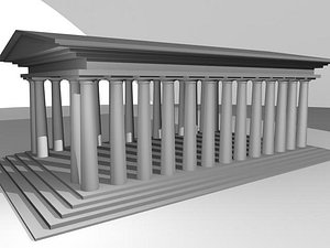 free greek building 3d model