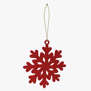 Red Christmas Toy Snowflake 3D model