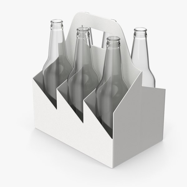 Bottle Carrier With Empty Bottles 3D