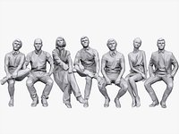 Lowpoly People Sitting Pack Vol. 4