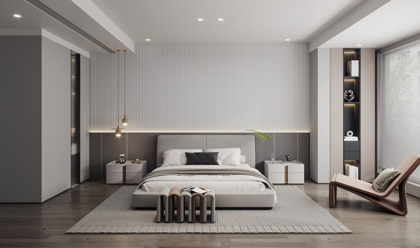 3D Modern bedroom model - TurboSquid 2034803