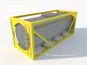 3D low-poly oil fuel tank