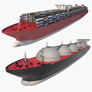 Lng Tanker Ship and Container Ship