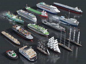 Ship Collection of Cruise Ships Cargo Ships and Sailing Ships