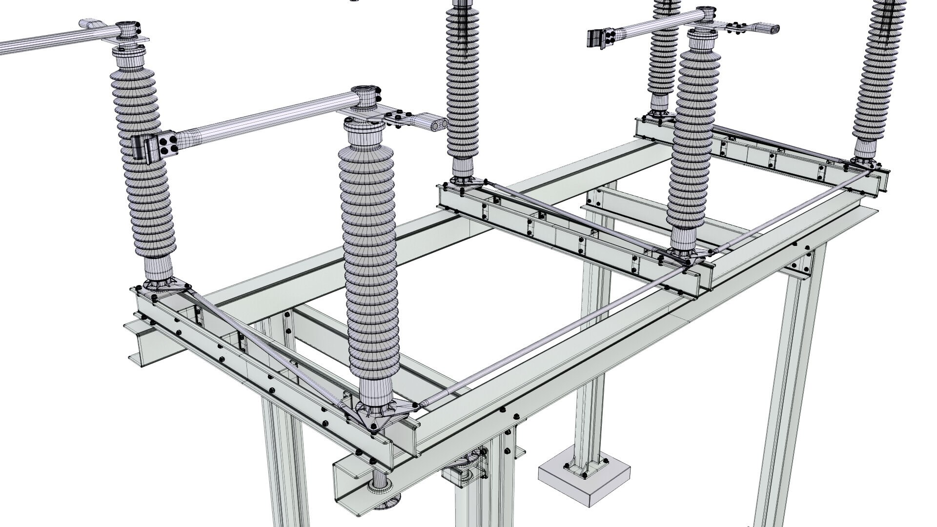3D Substation Off Center Break Disconnector 32 Model - TurboSquid 2098675