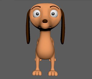 dog taksa cartoon 3d model