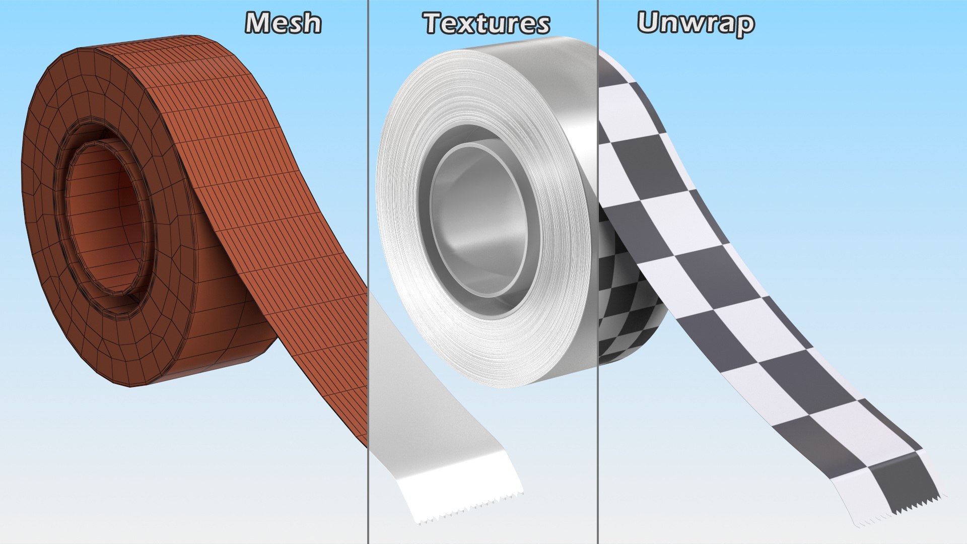 Transparent Duct Tape model https://p.turbosquid.com/ts-thumb/2C/RuwJ1U/l8/transparentducttape3dsmodel014/jpg/1636403057/1920x1080/fit_q87/6f26140e0a192ef953f690af753c55dc4cb38477/transparentducttape3dsmodel014.jpg