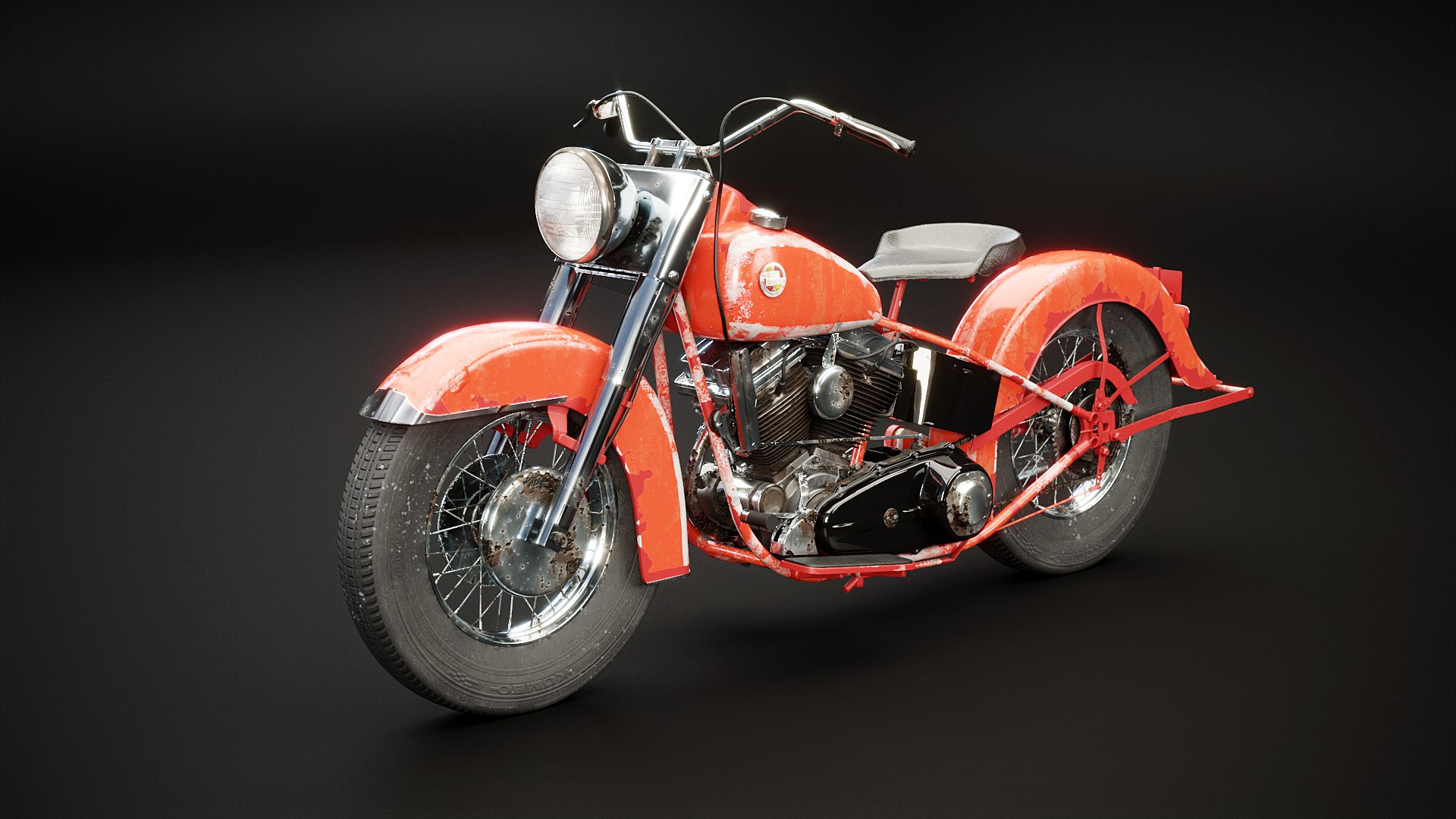 Harley Davidson FLEL 1957 Rusted 3D - TurboSquid 2225660