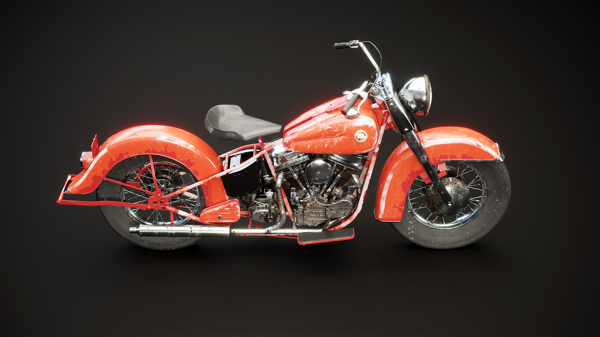 Harley Davidson FLEL 1957 Rusted 3D - TurboSquid 2225660