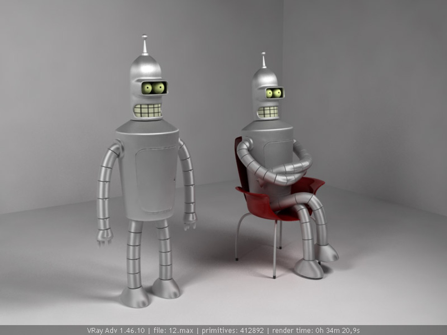 Bender Futurama 3d Model
