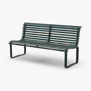 city-bench-02---aged 3D model