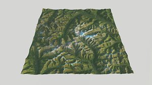 Arrigetch Peaks Alaska 3D Landscape 40km x 40km  5m DEM