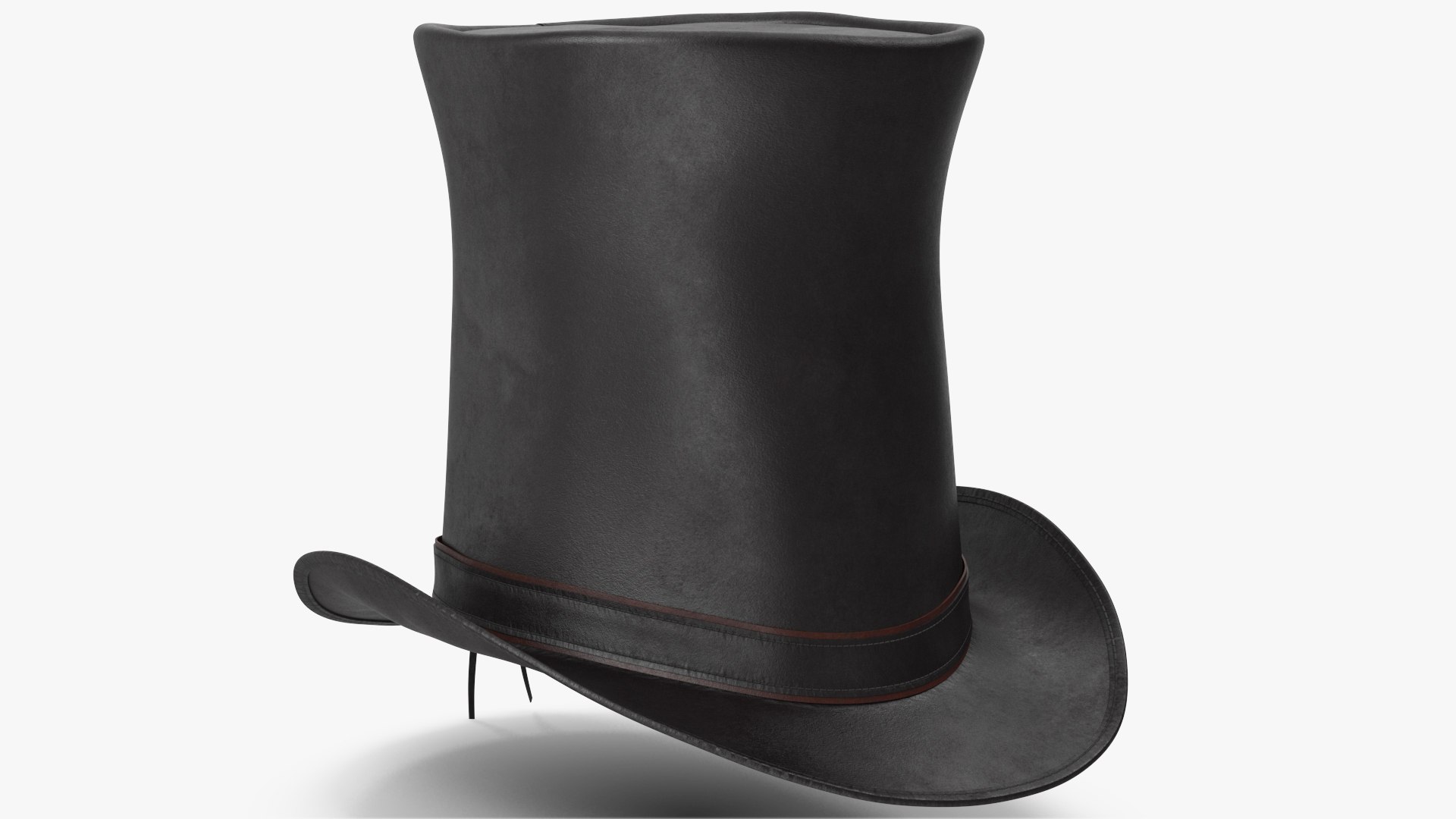 Leather Top Hat Black V 3D TurboSquid 1822864
