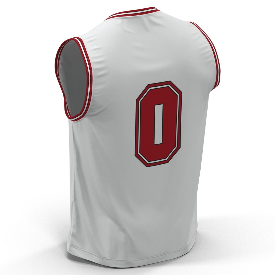 basketball jersey white 3d model