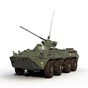 Amphibious Armoured Personnel Carrier BTR 80A Rigged