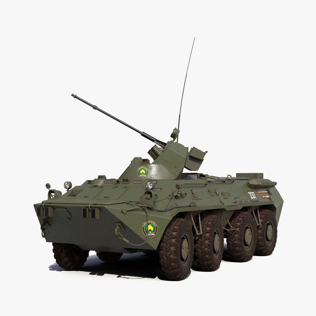 Amphibious Armoured Personnel Carrier BTR 80A Rigged 3D model preview
