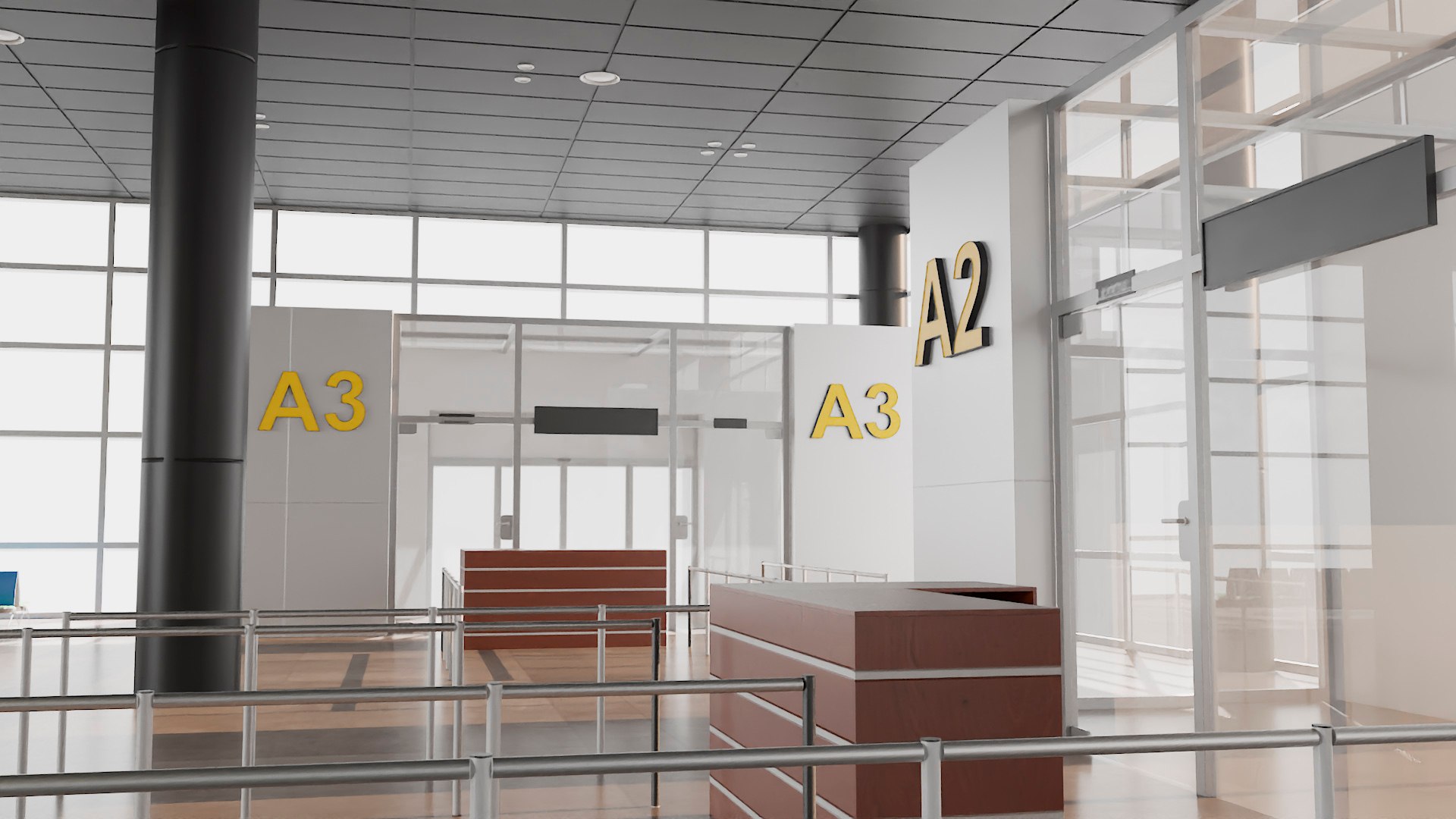 Airport Terminal Waiting Area Model - TurboSquid 2320949