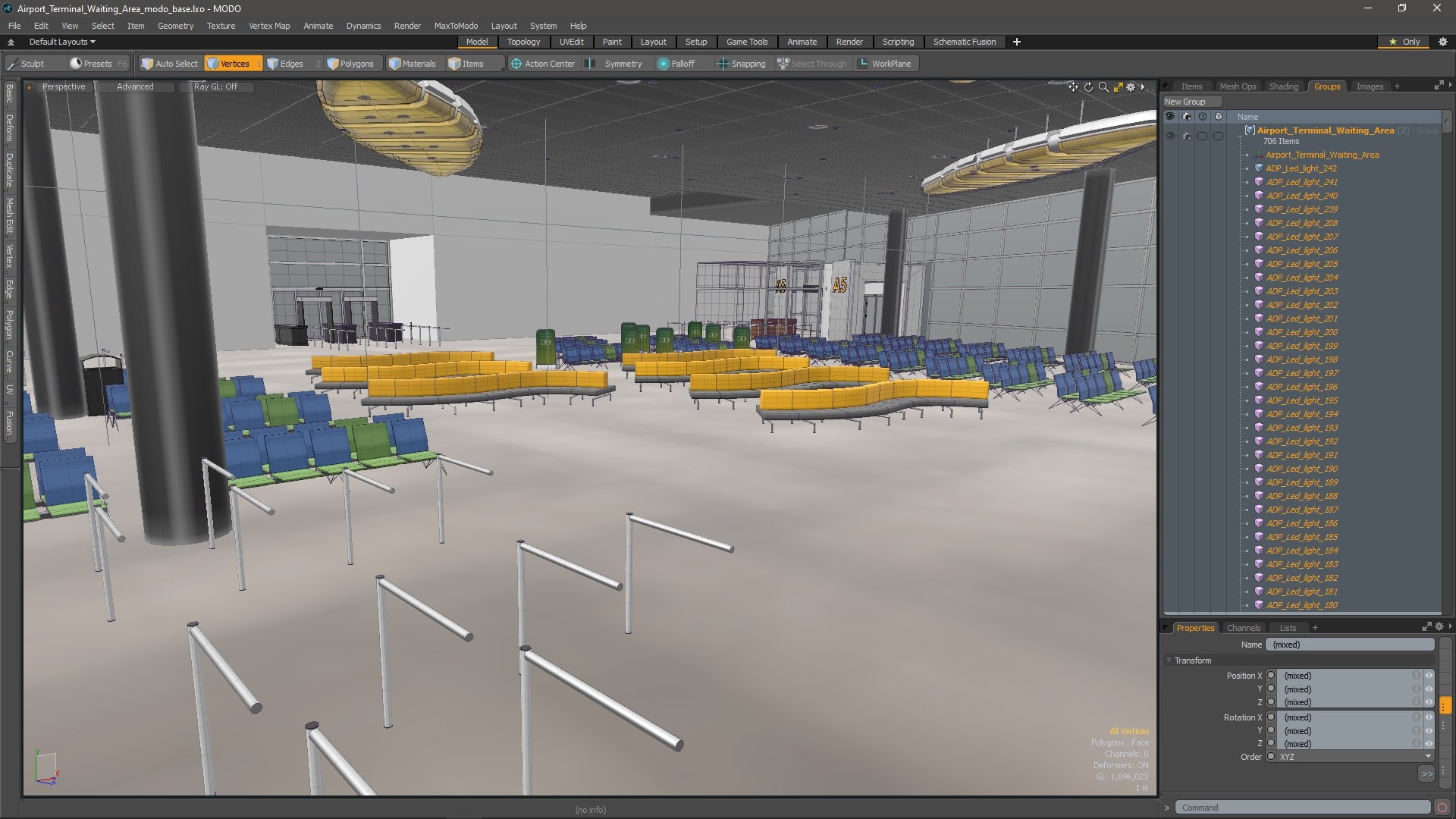 Airport Terminal Waiting Area Model - TurboSquid 2320949