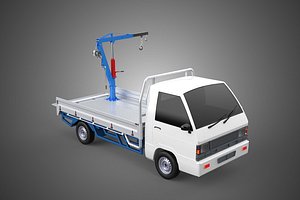 3D TRUCK PICKUP REAR GATE TAILGATE FOLDING CRANE HAND CRANK WINCH model