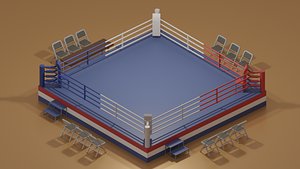 Low Poly Cartoon Boxing Ring