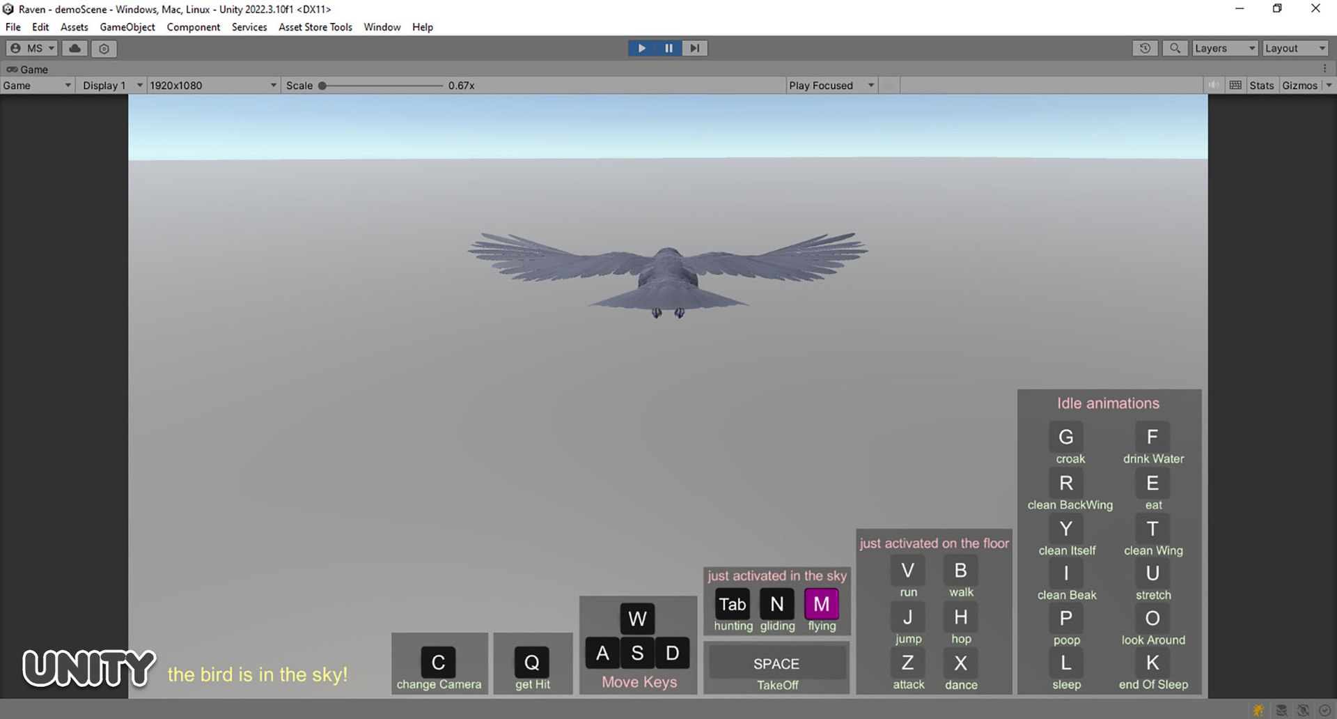 RealisticAnimatedRaven model https://p.turbosquid.com/ts-thumb/2D/0tlpXL/Kv/unity3/jpg/1736651926/1920x1080/fit_q87/7b5a902ce8637ae0e9b4a139183577f7bfedef07/unity3.jpg