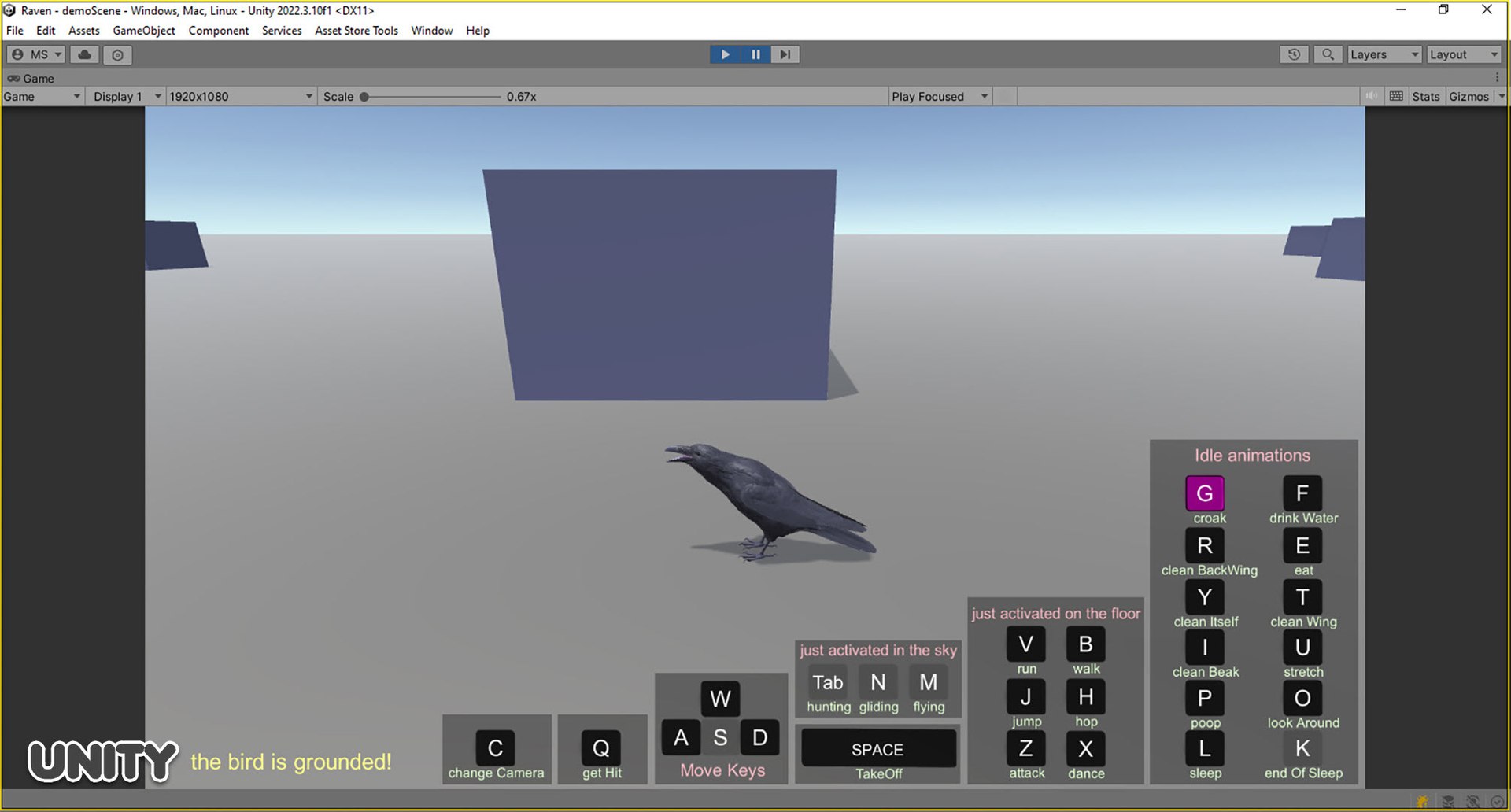 RealisticAnimatedRaven model https://p.turbosquid.com/ts-thumb/2D/0tlpXL/X3/unity7/jpg/1736651927/1920x1080/fit_q87/d65b123ff555412e745d92441dcc51755a3cf8db/unity7.jpg