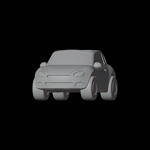 Stylized Cartoon Car 3D Print Model Vehicle Sculpture 3D model