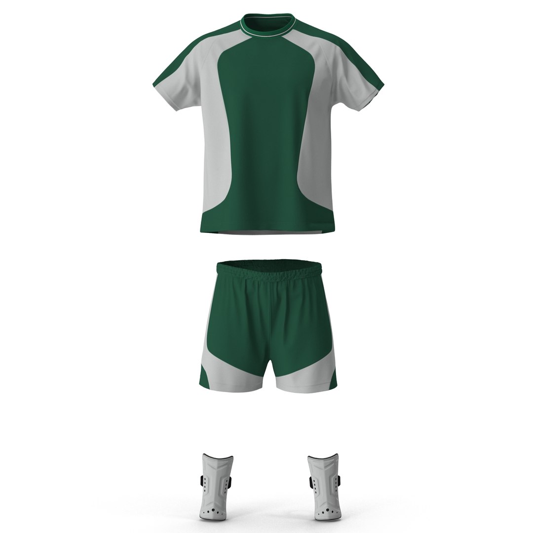 3d soccer uniform green model