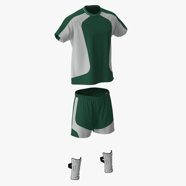 3d soccer uniform green model