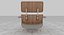 Классическое кресло Eames Lounge и пуфик из снежной ткани с деревянными деталями