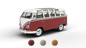 Volkswagen T1 Samba Bus 1950 3d model 3D model