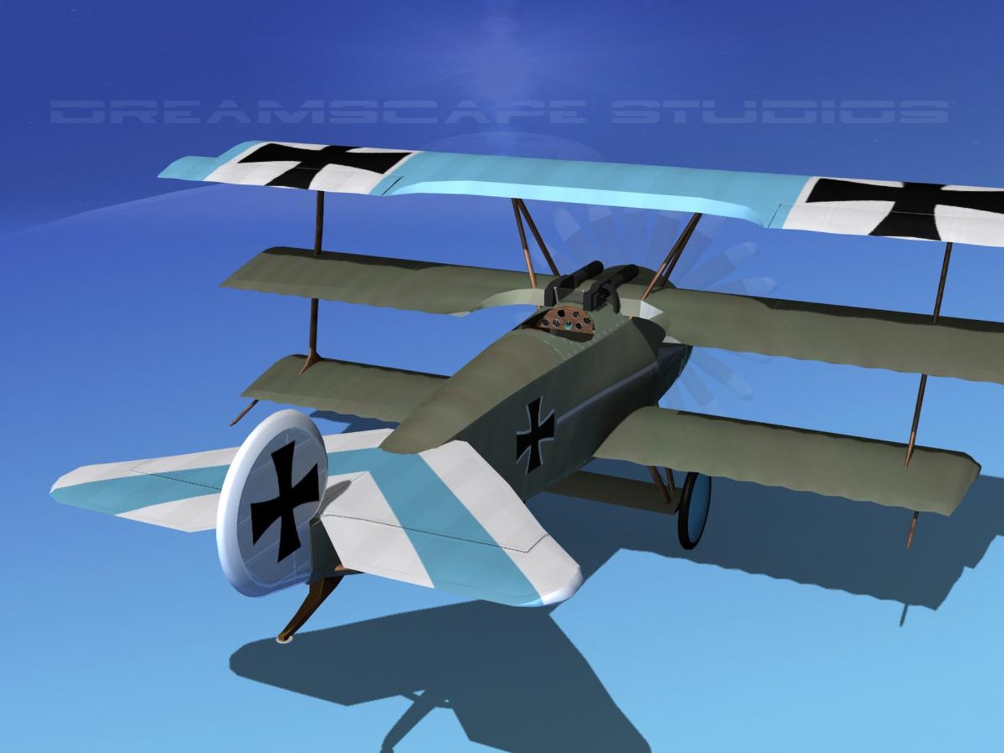 triplanes fokker dr-1 fighter 3d max