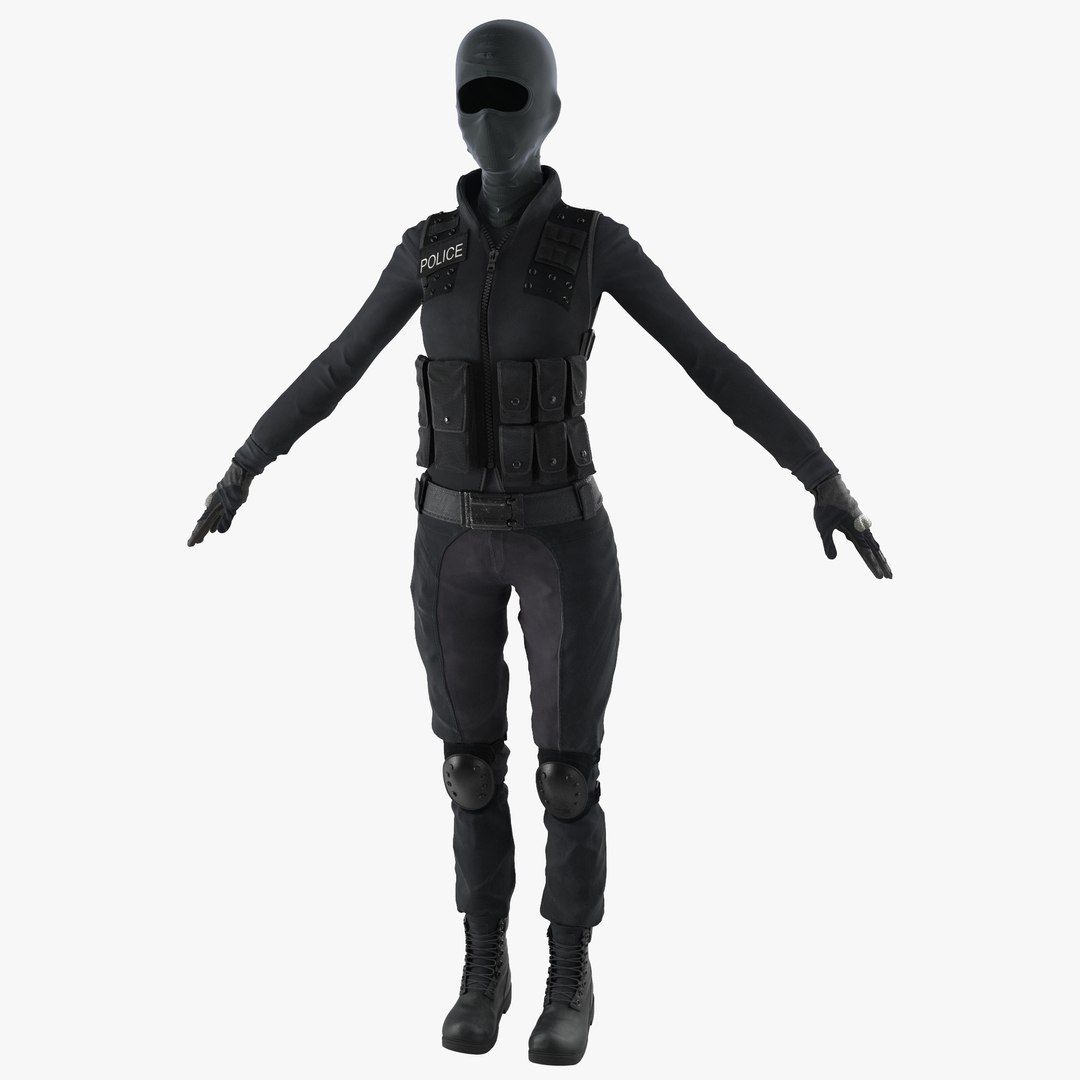 SWAT Woman Uniform 3 3D Model 3D model preview
