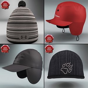 winter hats 3d model