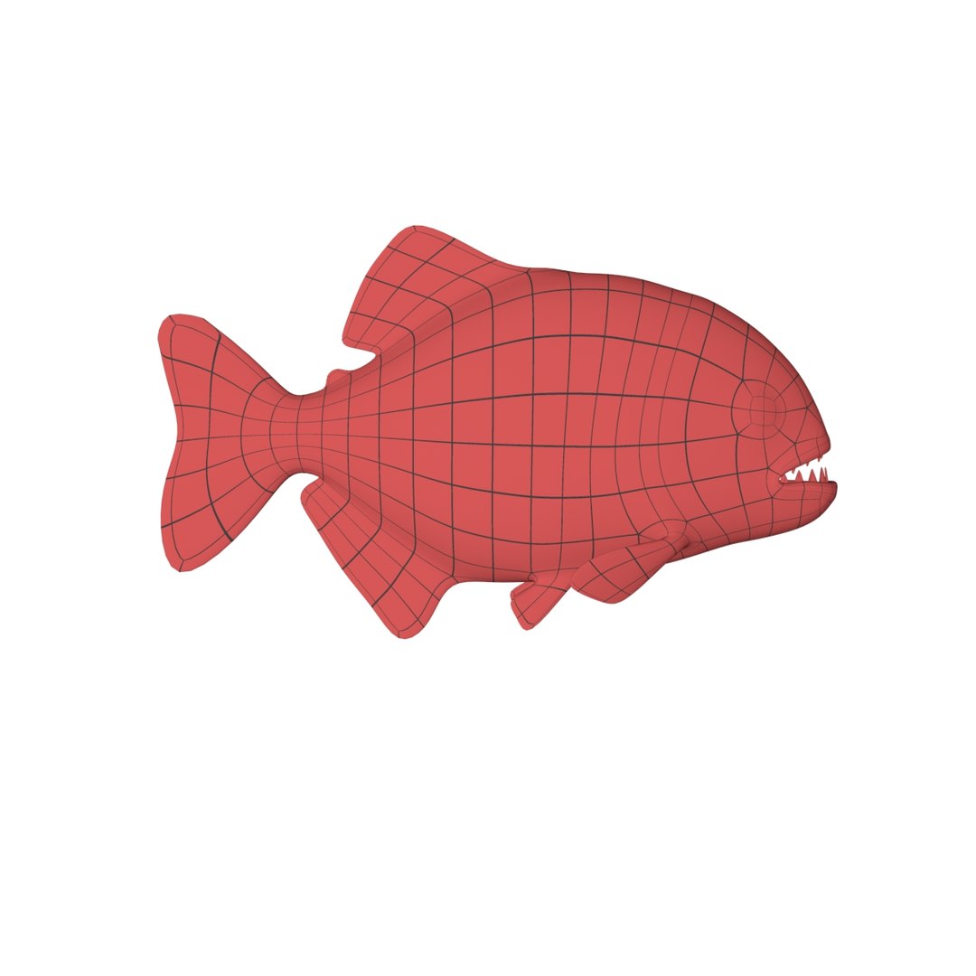 3d base mesh piranha fish