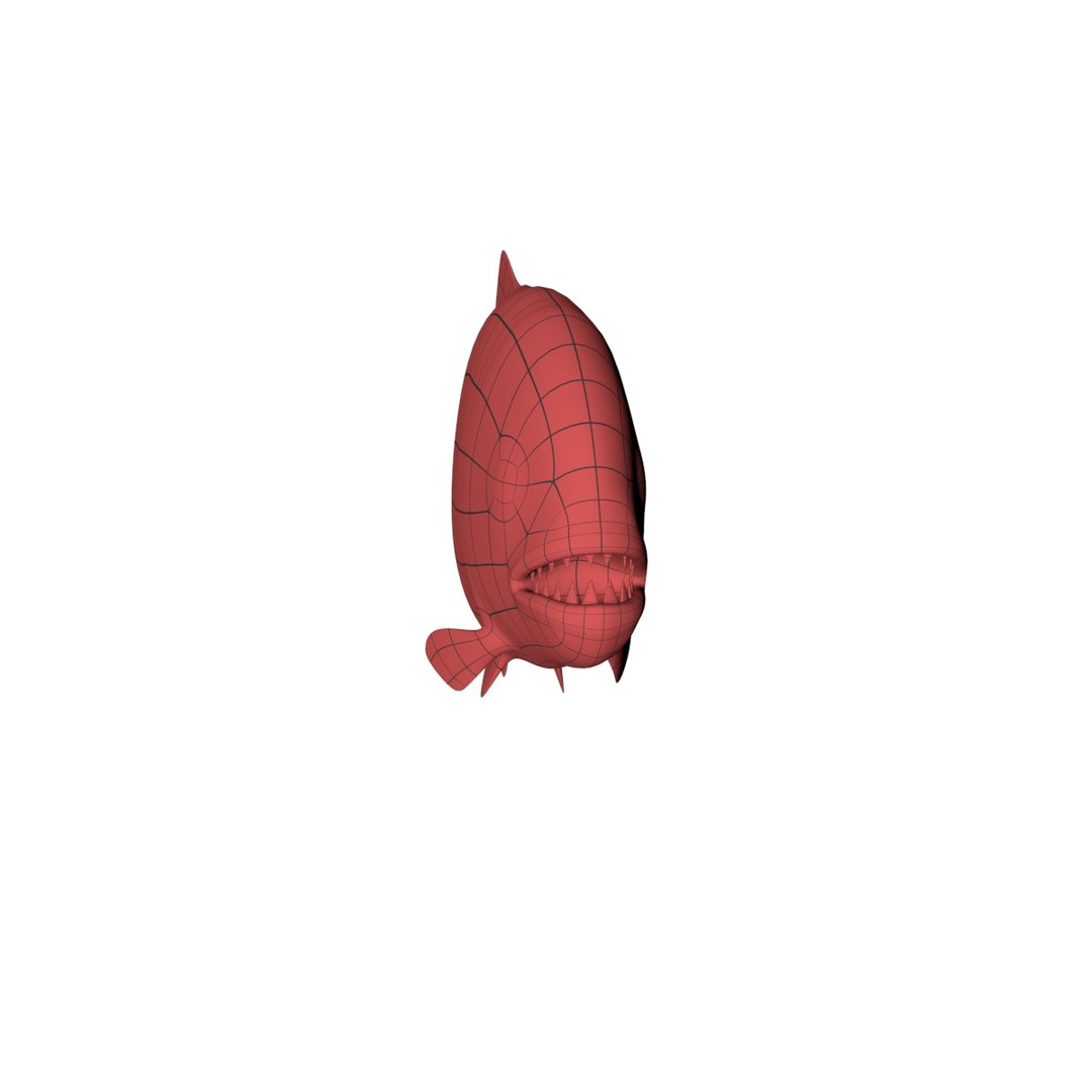 3d base mesh piranha fish