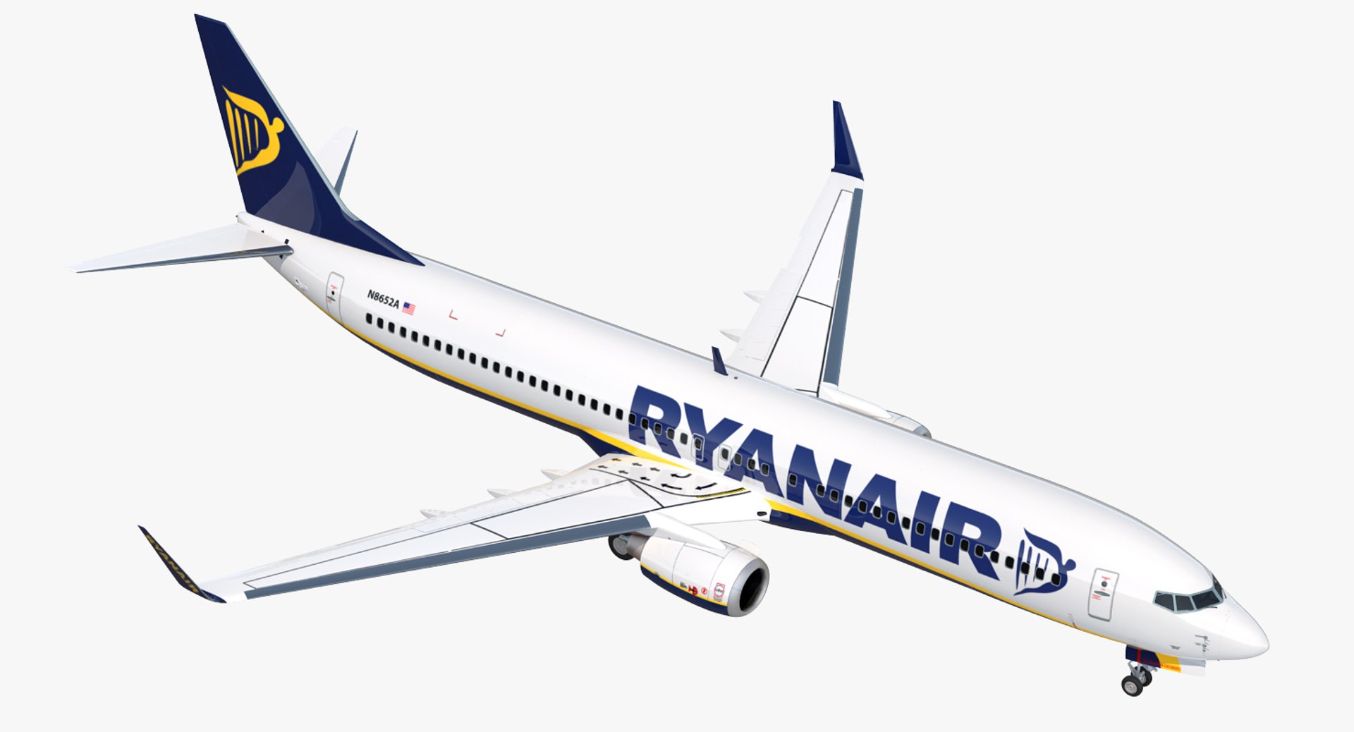 Boeing 737-900 Ryanair 3D Model 3D model preview
