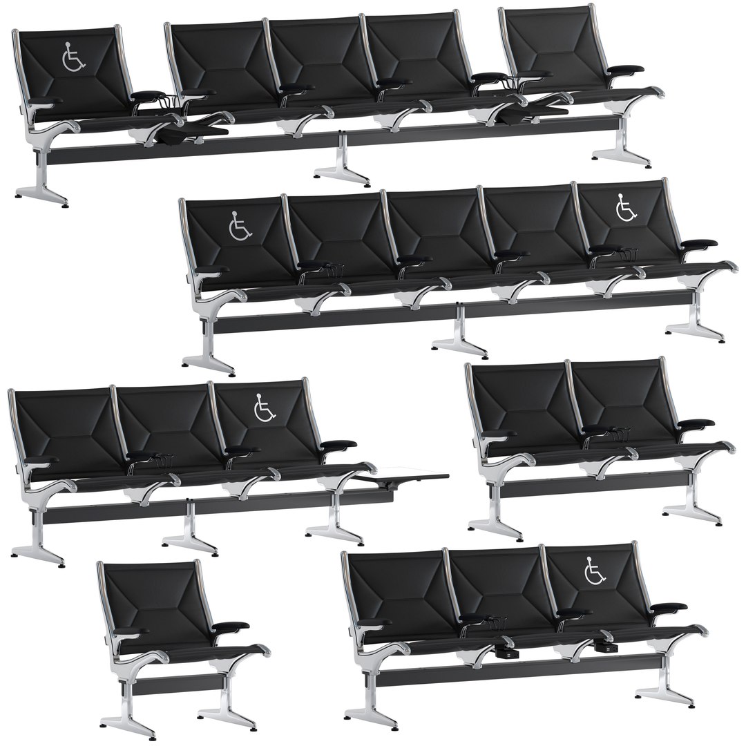 3D Eames Tandem Sling Seating Model TurboSquid 1896037