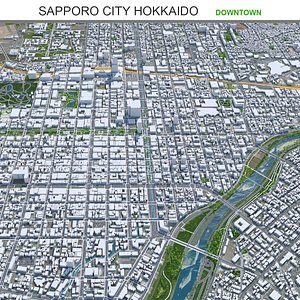 Sapporo Hokkaido Downtown Japan 3D model