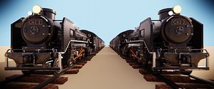 rigged train blender file