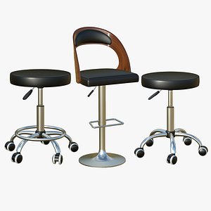 3D Bar Stool Chair V74