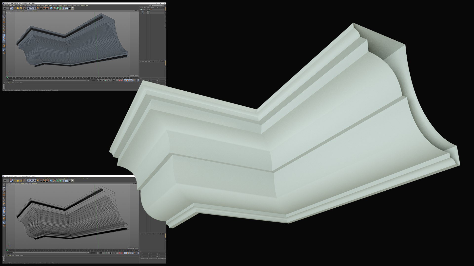 3D Molding Cornice - TurboSquid 1401969
