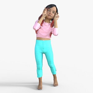 3D model Realistic 3D Girl Character Rigged