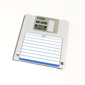Floppy disk 1.44Mb WHITE LOW POLY
