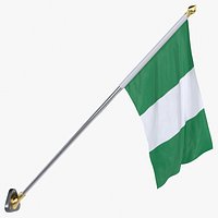 Nigeria Cloth Flag Wall Mount Animated Loop